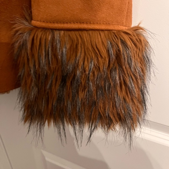 Rachel Zoe Brown Suede fur Coat Size M - Picture 7 of 16